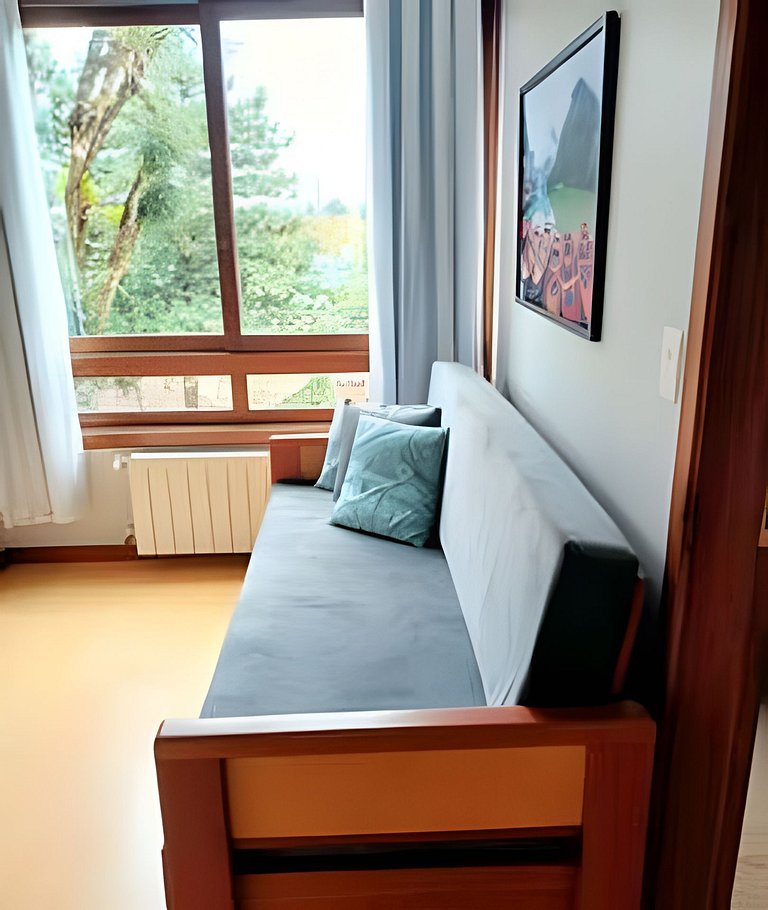 ¡Apto Gramado a pie! Aire acondicionado, Smart TV, Wi-Fi, Es