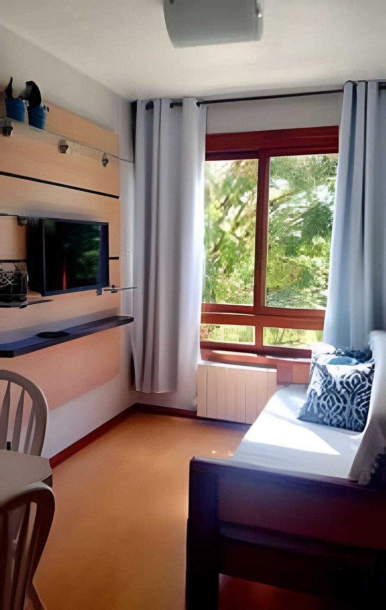 Apto Gramado a pé! Ar cond, Tv Smart, Wi-fi, Vaga!