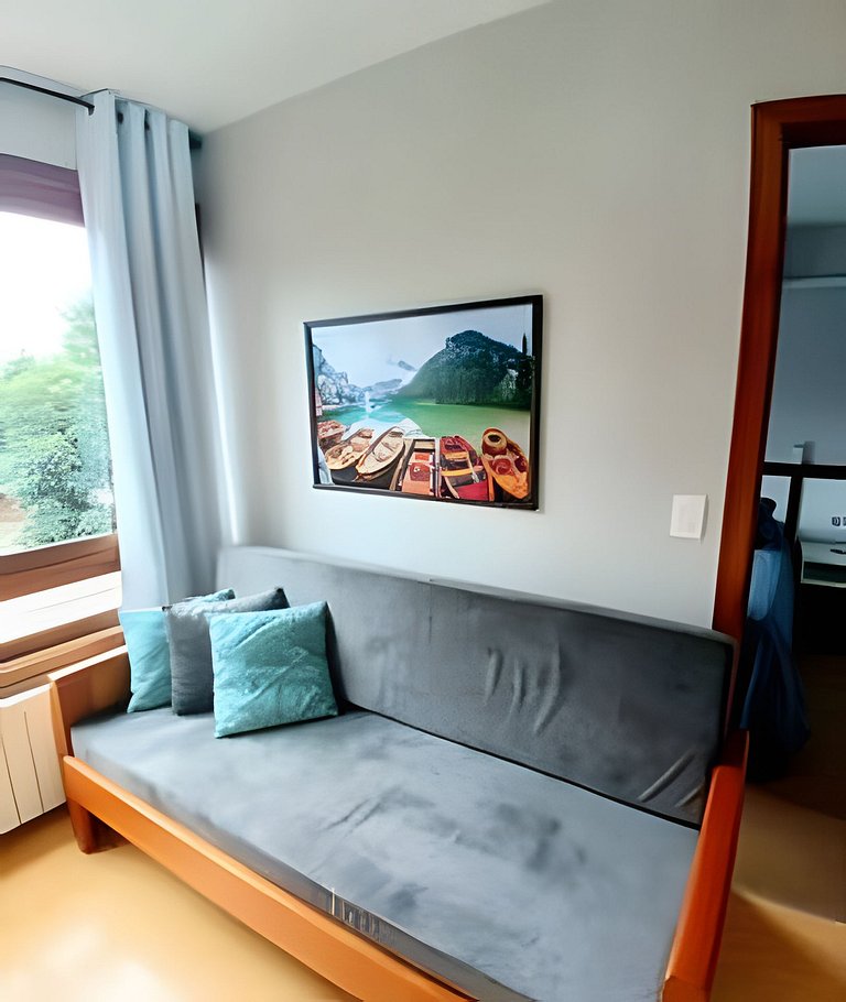 ¡Apto Gramado a pie! Aire acondicionado, Smart TV, Wi-Fi, Es